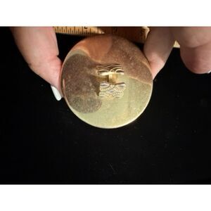 vtg. Napier brass trinket box silver plated